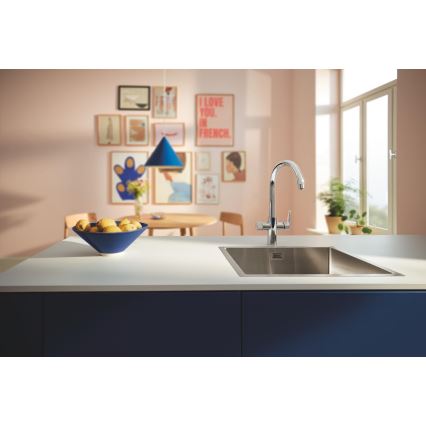 GROHE 30592000 - Grifo de fregadero BLUE PURE StartCurve, 411 mm, acabado en cromo brillante