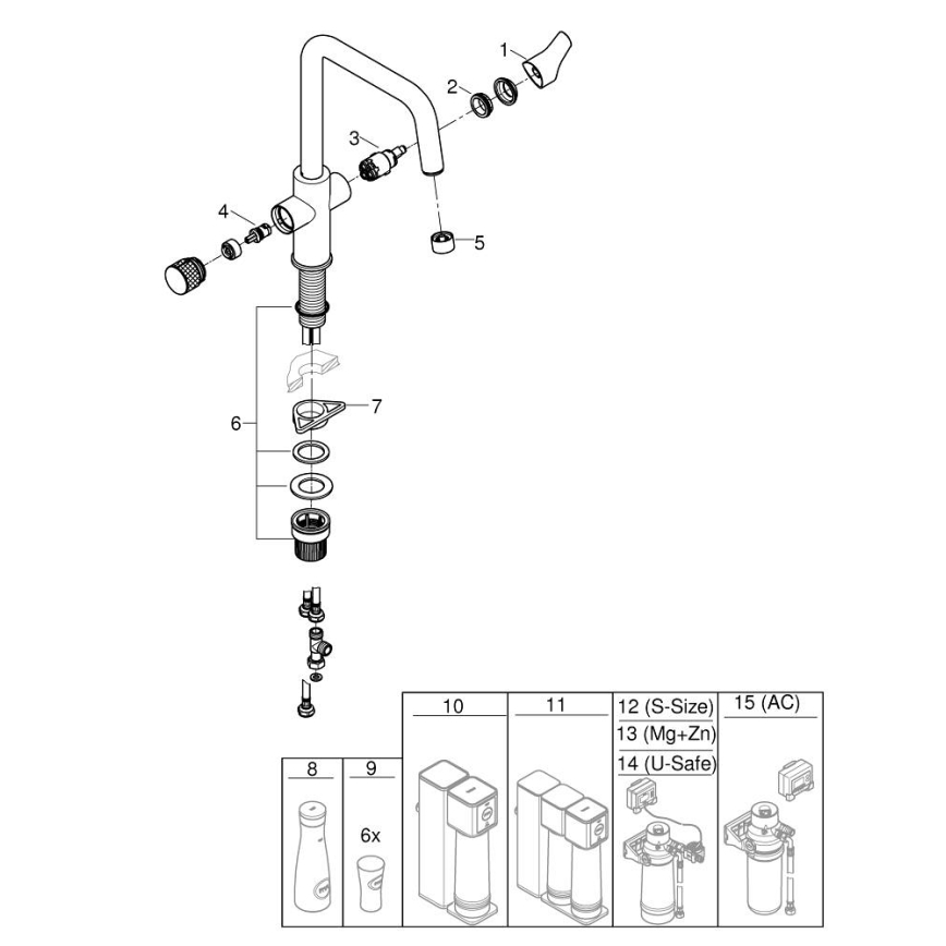 GROHE 30595000 - Grifo para fregadero BLUE PURE Start 366 mm cromo brillante