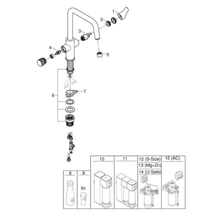 GROHE 30595DC0 - Grifo de fregadero BLUE PURE, acero inoxidable