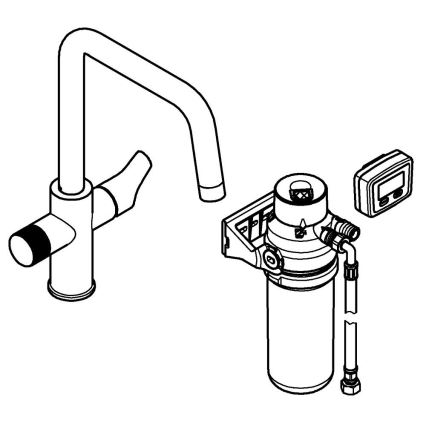 GROHE 30596000 - Grifo de fregadero BLUE PURE con función de filtrado, cromo pulido