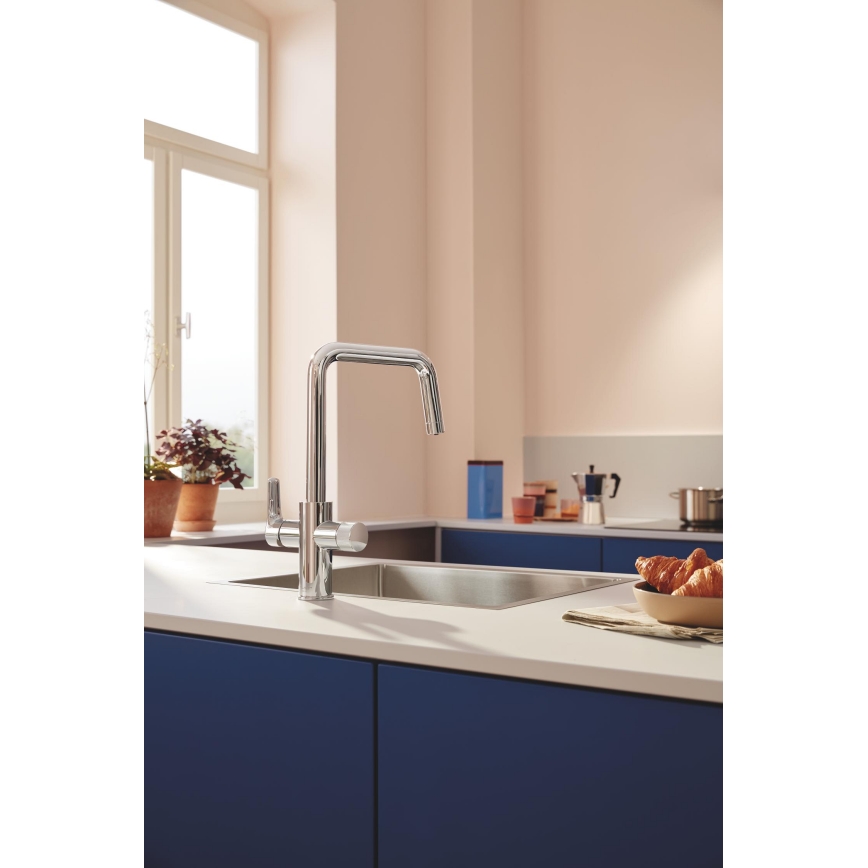 GROHE 30596000 - Grifo de fregadero BLUE PURE con función de filtrado, cromo pulido