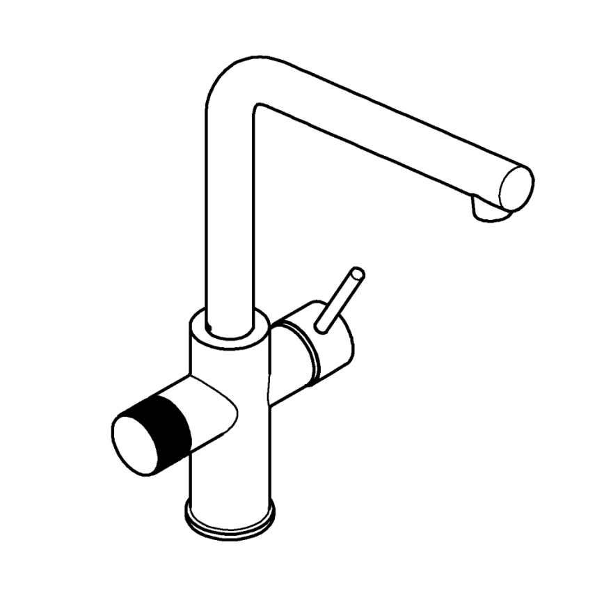 GROHE 30600000 - Grifo para fregadero BLUE PURE con salida en L, cromo brillante