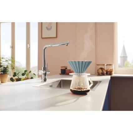 GROHE 30600000 - Grifo para fregadero BLUE PURE con salida en L, cromo brillante