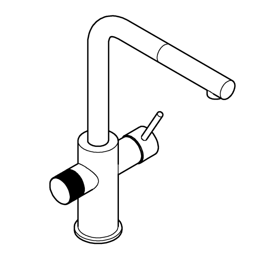 GROHE 30601000 - Grifo para fregadero BLUE PURE A con caño extraíble, cromado brillante