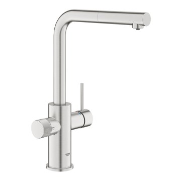 GROHE 30601DC0 - Grifo de fregadero BLUE PURE con pico extraíble en acero inoxidable