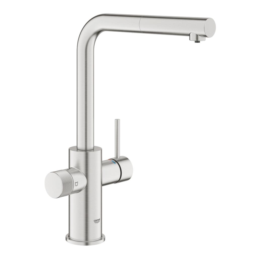 GROHE 30601DC0 - Grifo para fregadero BLUE PURE con caño extraíble, acero inoxidable