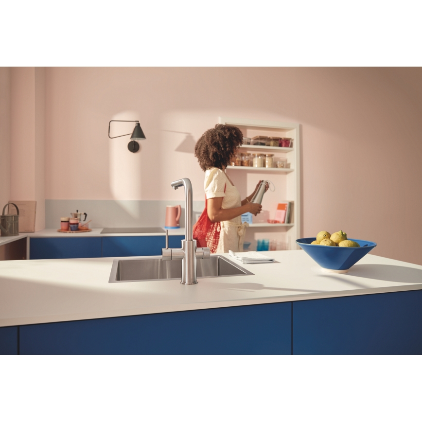GROHE 30601DC0 - Grifo para fregadero BLUE PURE con caño extraíble, acero inoxidable