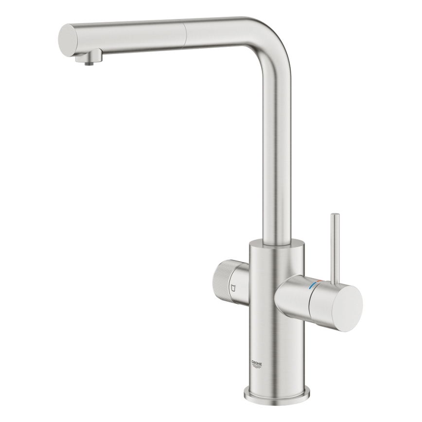 GROHE 30601DC0 - Grifo para fregadero BLUE PURE con caño extraíble, acero inoxidable