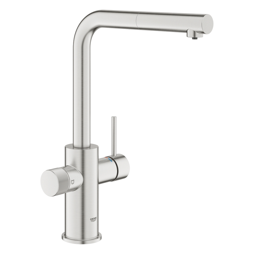 GROHE 30601DC0 - Grifo para fregadero BLUE PURE con caño extraíble, acero inoxidable