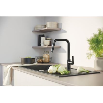 GROHE 306312430 - Grifo para fregadero QUICKFIX START 362 mm, negro