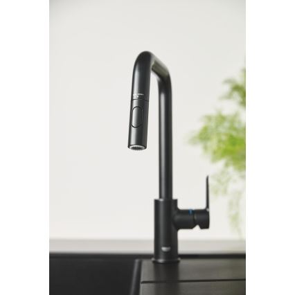 GROHE 306312430 - Grifo para fregadero QUICKFIX START 362 mm, negro
