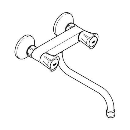 GROHE 31187001 - Grifo de pared para fregadero COSTA L 200 mm, acabado cromo brillante