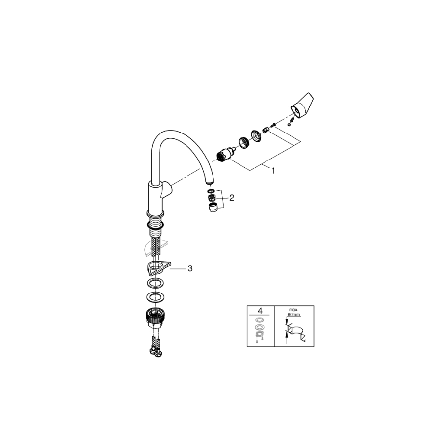 GROHE 31233001 - Grifo de fregadero START con acabado en cromo brillante