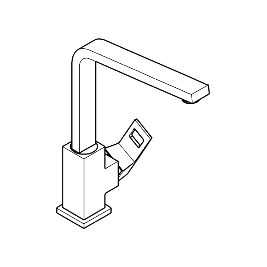 GROHE 31255000 - Grifo monomando para fregadero EUROCUBE, cromo brillante