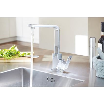 GROHE 31255000 - Grifo monomando para fregadero EUROCUBE, cromo brillante
