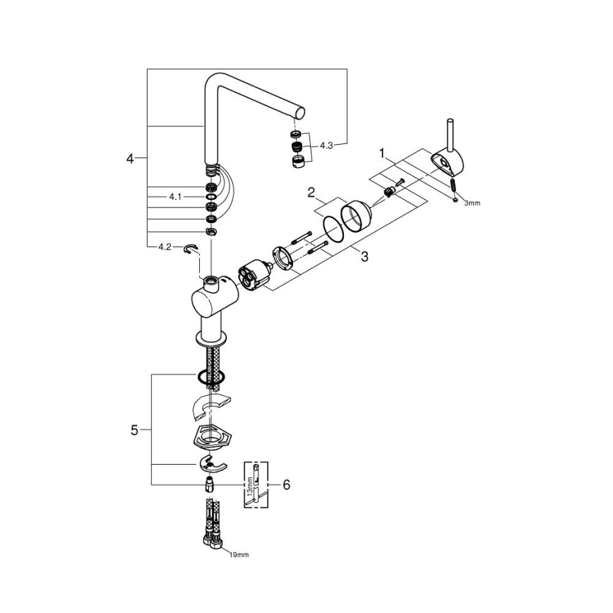 GROHE 31375000 - Grifo de fregadero A 360 mm, cromo brillante