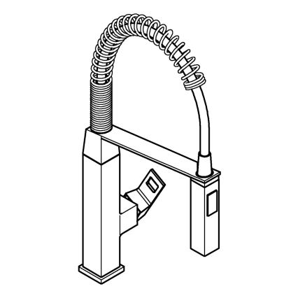 GROHE 31395000 - Grifo para fregadero EUROCUBE 547 mm, acabado en cromo brillante