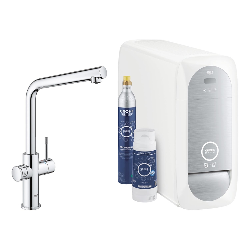 GROHE 31454001 - Grifo para fregadero BLUE HOME, pico en L, cromo brillante