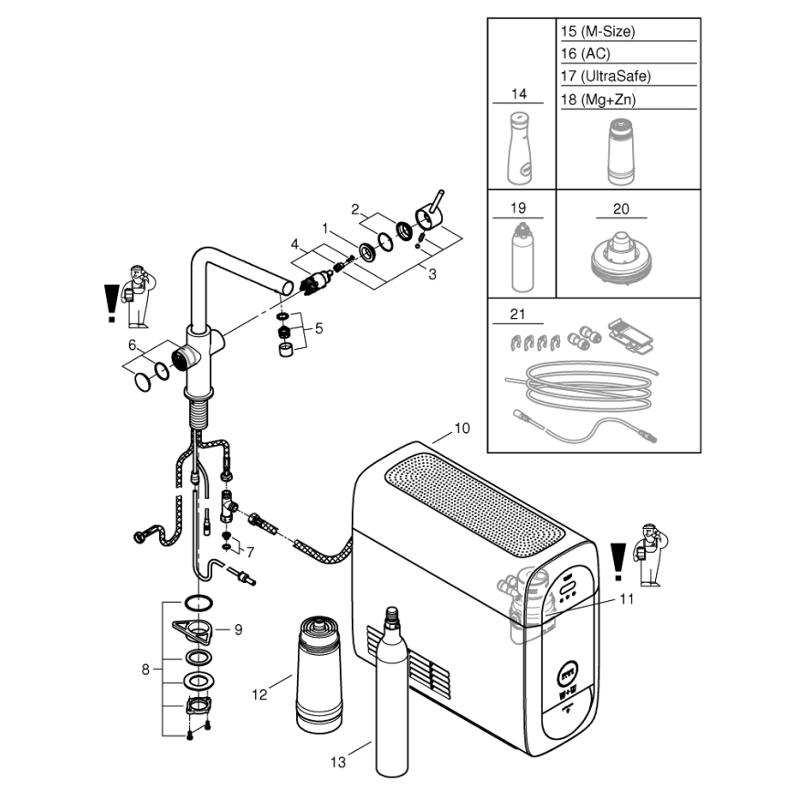 GROHE 31454001 - Grifo para fregadero BLUE HOME, pico en L, cromo brillante