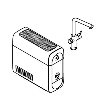 GROHE 31454001 - Grifo para fregadero BLUE HOME, pico en L, cromo brillante