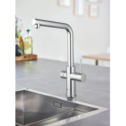 GROHE 31454001 - Grifo para fregadero BLUE HOME, pico en L, cromo brillante