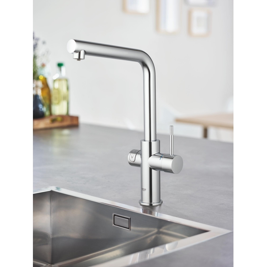 GROHE 31454001 - Grifo para fregadero BLUE HOME, pico en L, cromo brillante