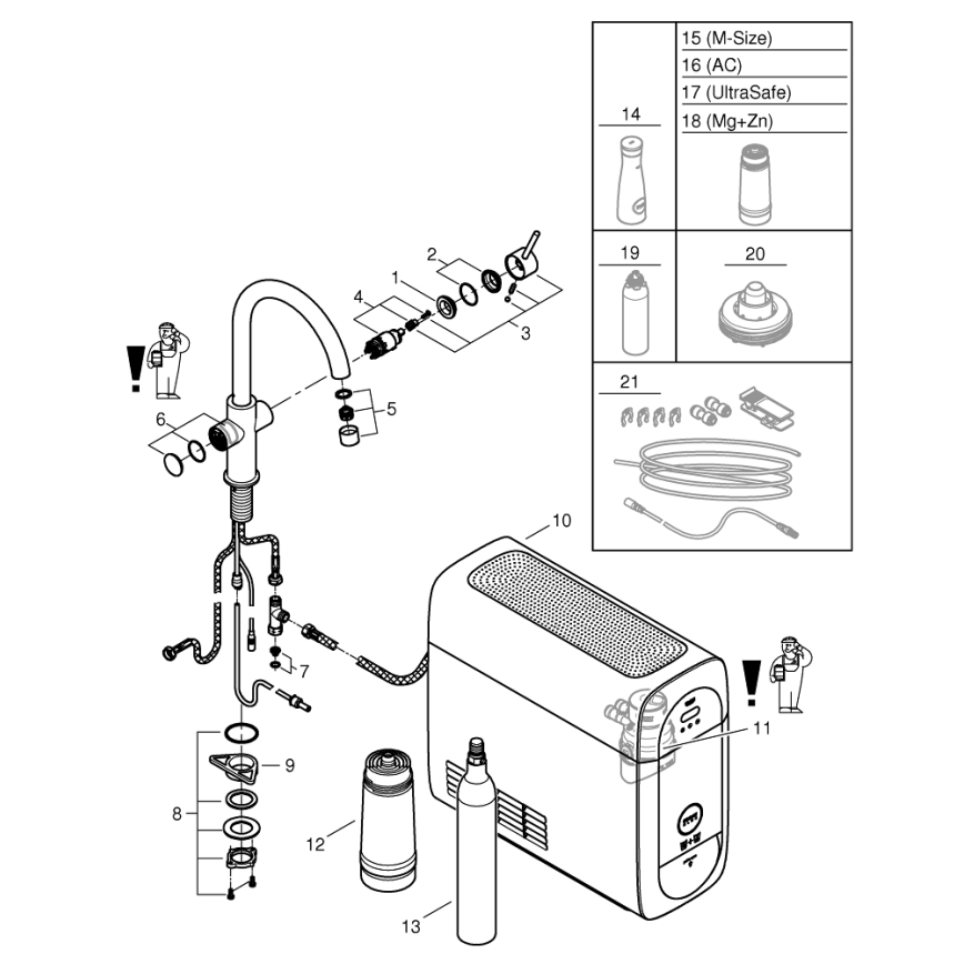 GROHE 31455001 - Grifo para fregadero BLUE HOME cromo brillante