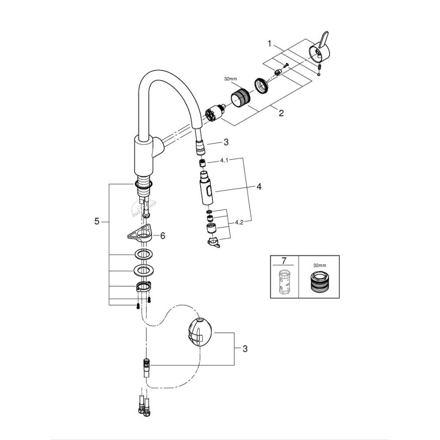 GROHE 31481001 - Grifo de fregadero EUROSMART COSMOPOLITAN cromo brillante