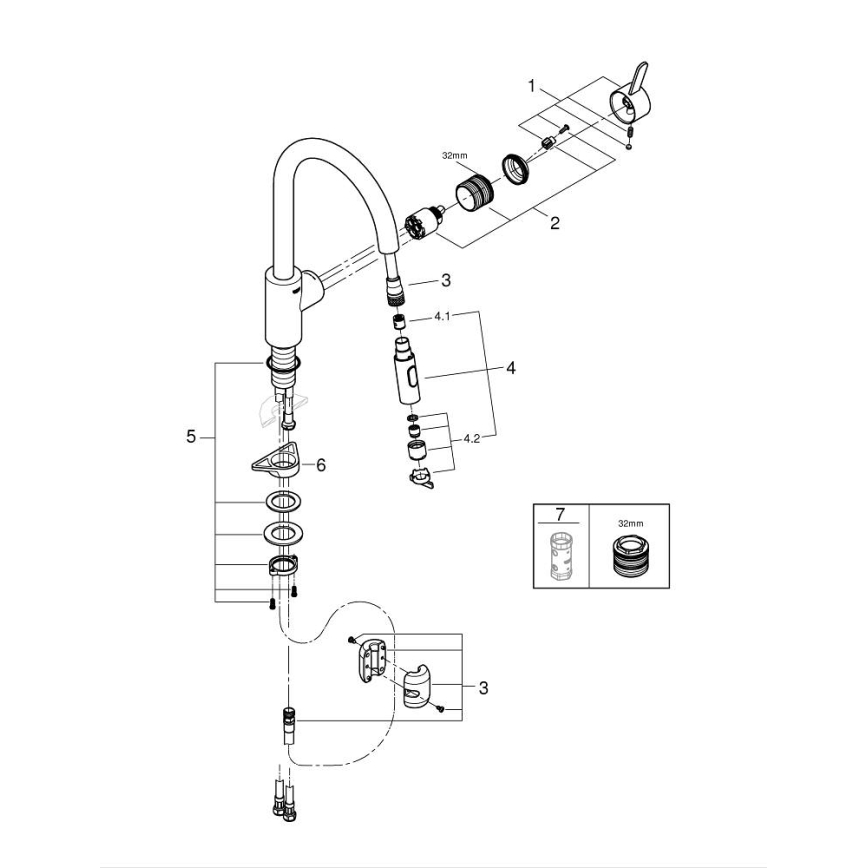 GROHE 31481001 - Grifo monomando para fregadero EUROSMART COSMOPOLITAN, acabado cromo brillante