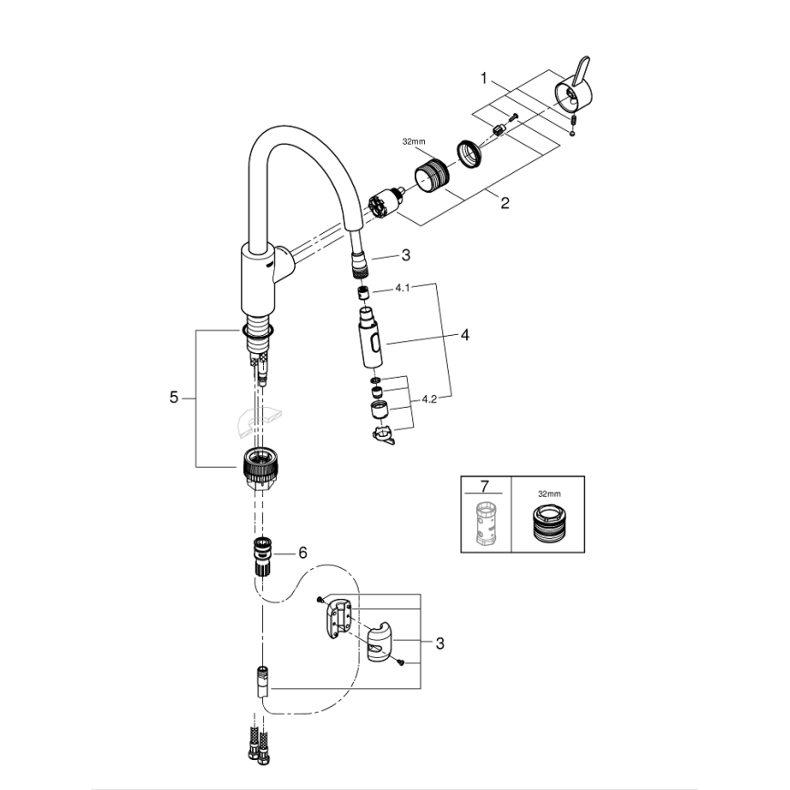 GROHE 31481001 - Grifo monomando para fregadero EUROSMART COSMOPOLITAN, acabado cromo brillante