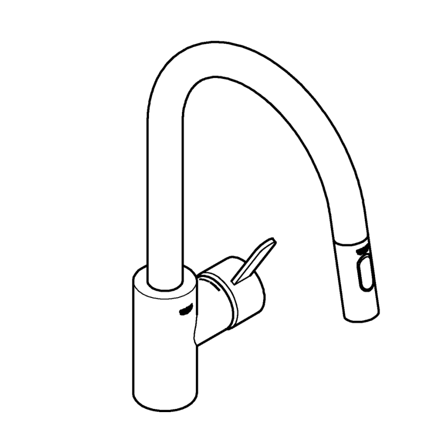 GROHE 31481001 - Grifo monomando para fregadero EUROSMART COSMOPOLITAN, acabado cromo brillante