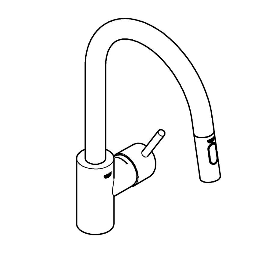 GROHE 31483002 - Grifo de fregadero CONCETTO, cromo brillante