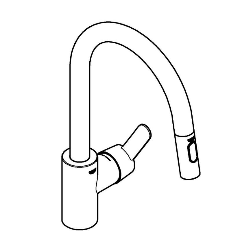 GROHE 31484001 - Grifo para fregadero GET, cromo brillante