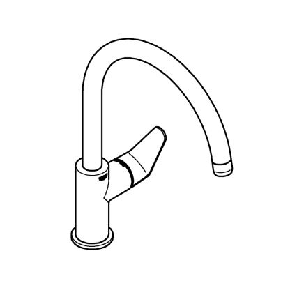 GROHE 31536001 - Grifo para fregadero BAUCURVE 332 mm, cromo brillante