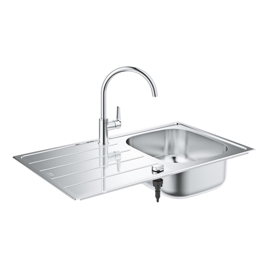 GROHE 31562SD1 - Conjunto de fregadero y grifo de cocina BAU 860 x 500 mm, acero inoxidable