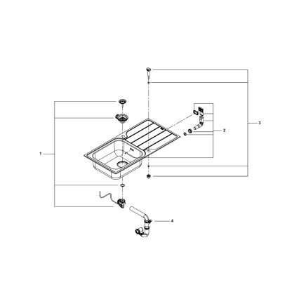 GROHE 31563SD1 - Fregadero K500 1000 × 500 mm de acero inoxidable
