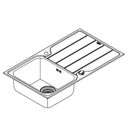 GROHE 31571SD1 - Fregadero K500 860 × 500 mm acero inoxidable