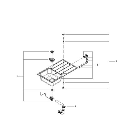 GROHE 31573SD1 - Juego de fregadero de cocina K500 con escurridor integrado y grifo A, 86×50 cm, acero inoxidable