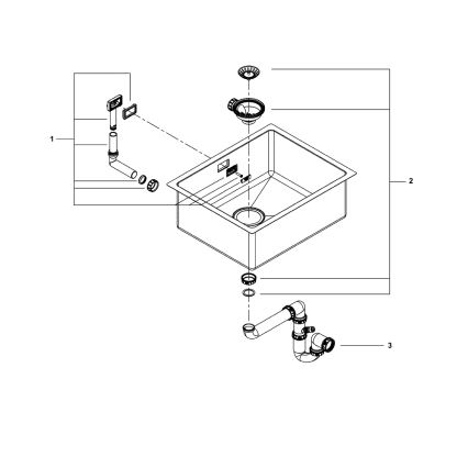 GROHE 31574SD1 - Fregadero de cocina K700U 550 x 450 mm, acero inoxidable