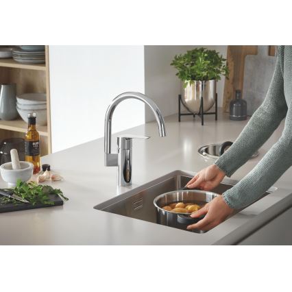 GROHE 31574SD1 - Fregadero de cocina K700U 550 x 450 mm, acero inoxidable