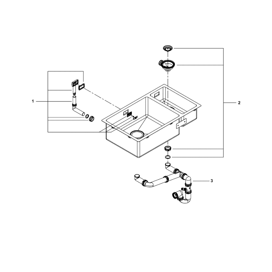 GROHE 31575SD1 - Fregadero de cocina K700U 760 × 450 mm de acero inoxidable