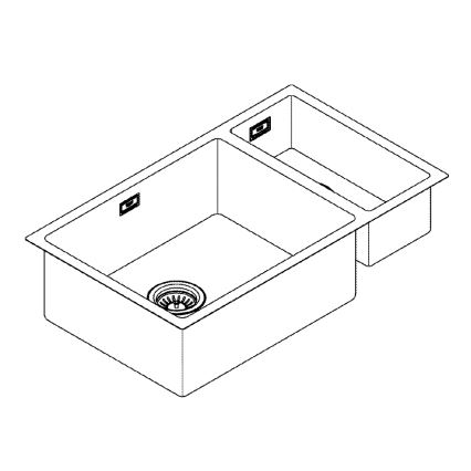 GROHE 31575SD1 - Fregadero de cocina K700U 760 × 450 mm de acero inoxidable