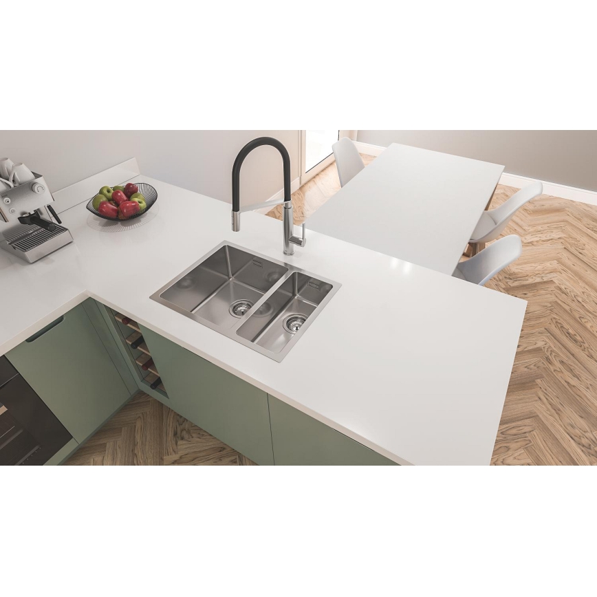 GROHE 31575SD1 - Fregadero de cocina K700U 760 × 450 mm de acero inoxidable