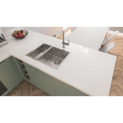 GROHE 31576SD1 - Fregadero de cocina K700U 595 × 450 mm de acero inoxidable