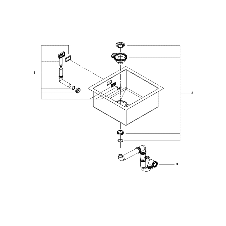 GROHE 31578SD1 - Fregadero K700 464 x 464 x 200 en acero inoxidable