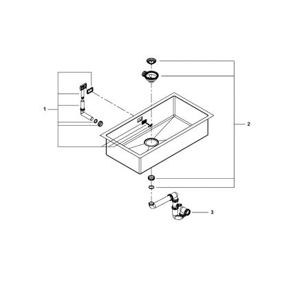GROHE 31580SD1 - Fregadero de cocina K700 864 × 464 mm acero inoxidable