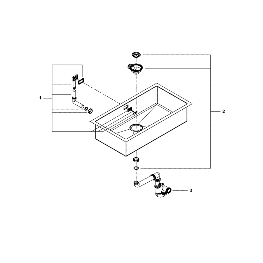 GROHE 31580SD1 - Fregadero de cocina K700 864 × 464 mm acero inoxidable