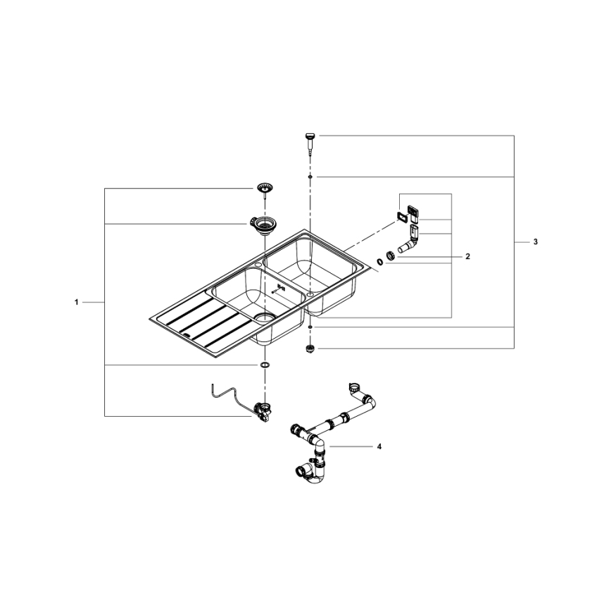 GROHE 31588SD1 - Fregadero K500 1160 × 500 mm acero inoxidable