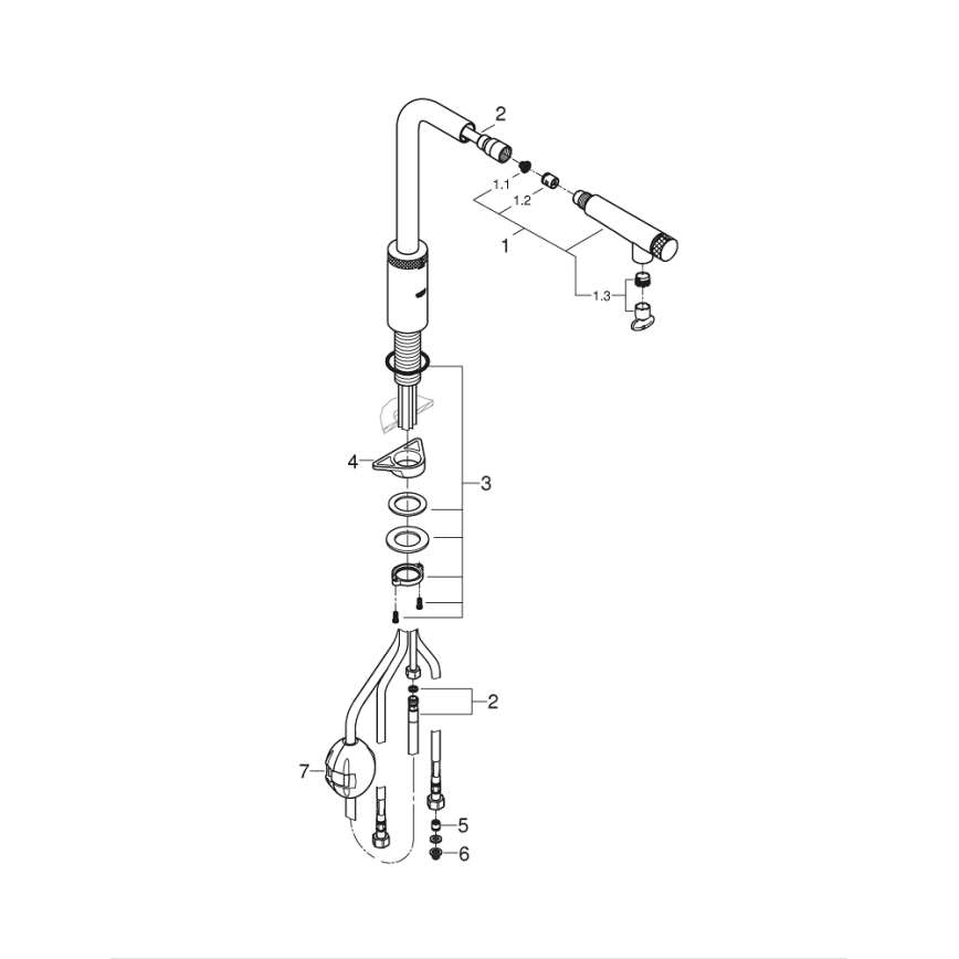 GROHE 31613DC0 - Grifo para fregadero A SmartControl, acero inoxidable