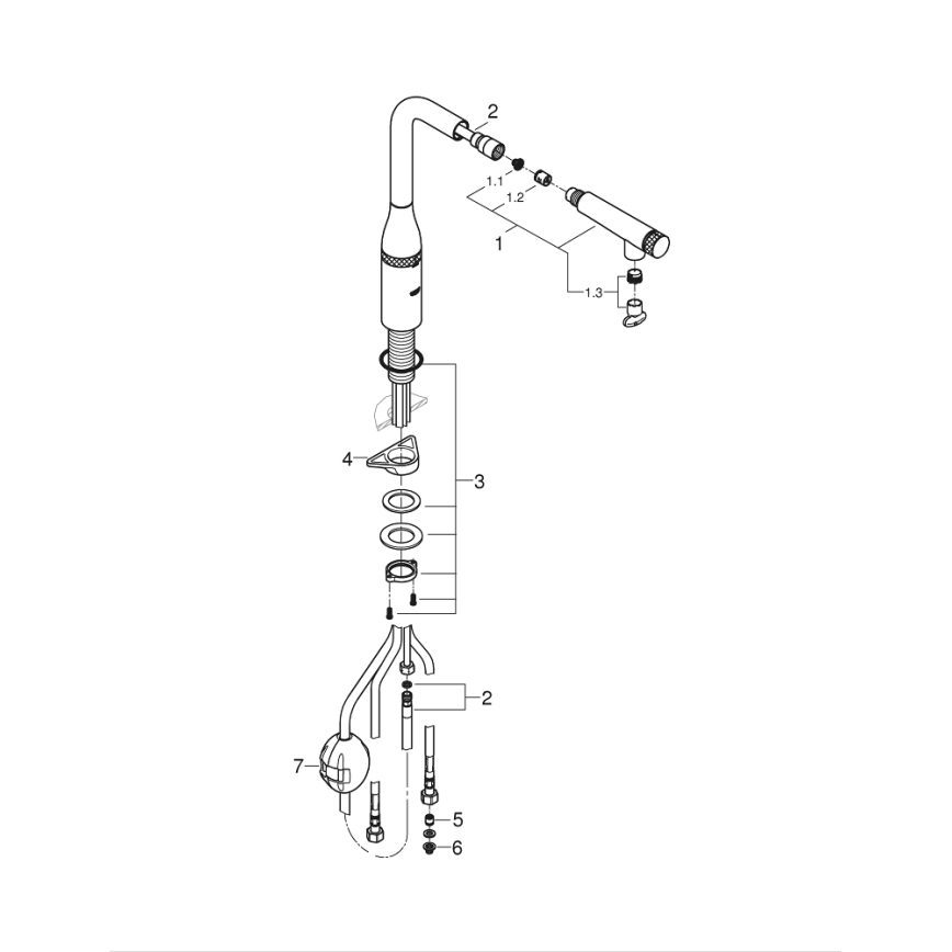 GROHE 31615000 - Grifo para fregadero ESSENCE SMARTCONTROL 366 mm, acabado cromado brillante